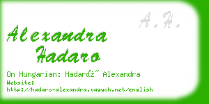 alexandra hadaro business card